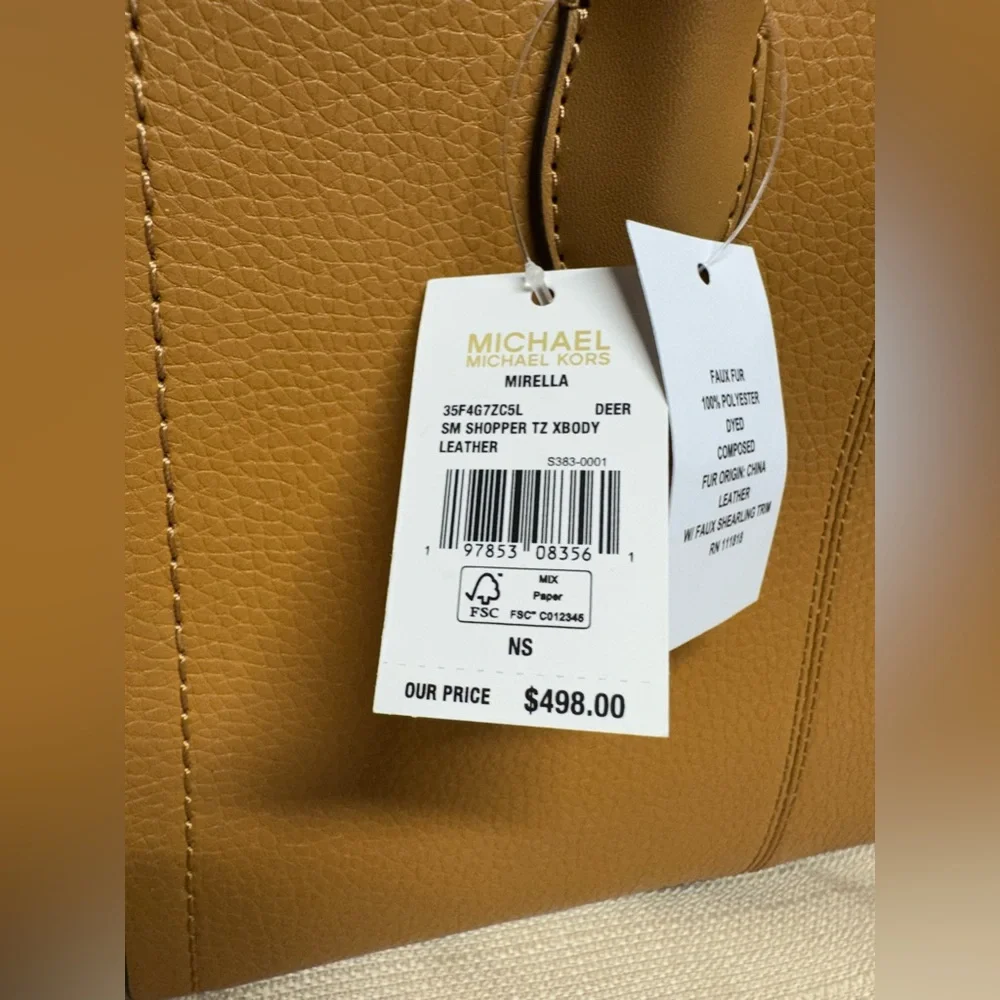 NWT $498 MSRP Michael Michael Kors Tan Satchel/Crossbody - Picture 3 of 3